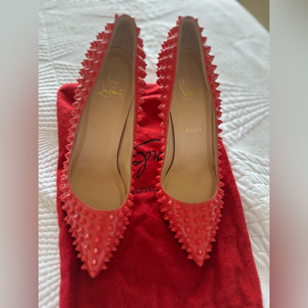 Christian Louboutin Coral Spiked Pumps